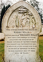 The Headstone of Harry 'Brusher' Mills